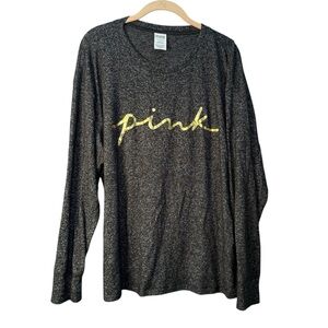 PINK Victoria's Secret soft Black Sleepwear Top Large Like New
